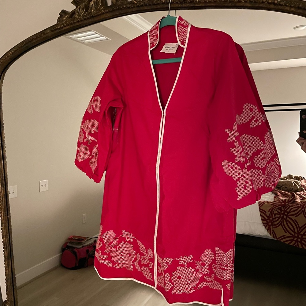 Tuckernuck Red and White Dress Caftan NWT Size S - Picture 2 of 8